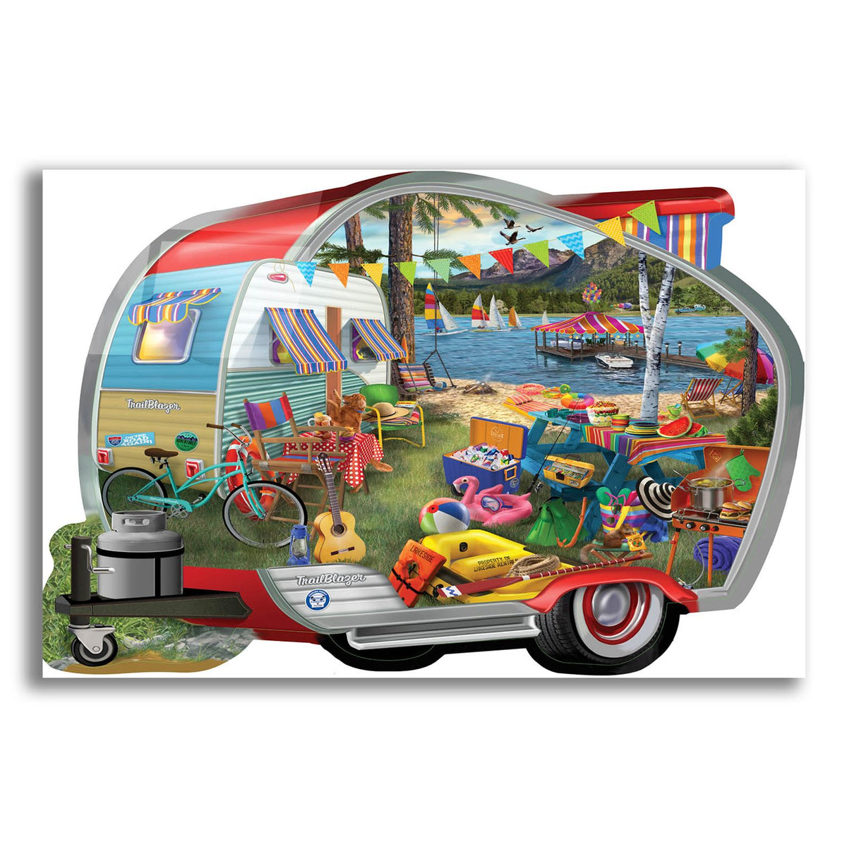Colorful Camping by Bigelow Illustrations acrylic glass wall art