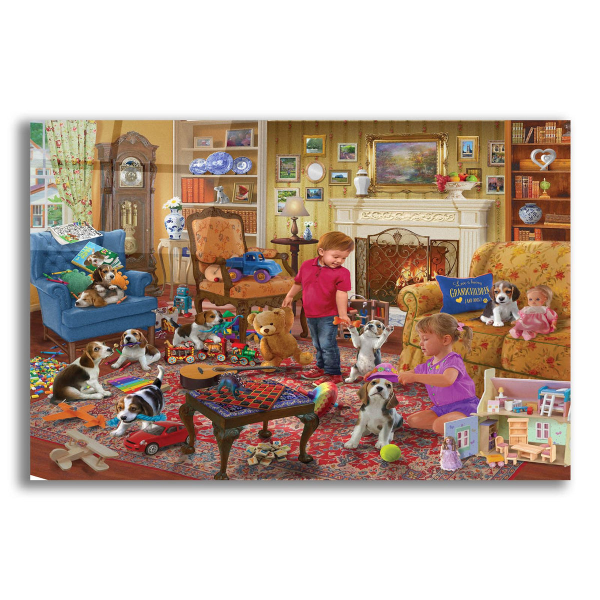 Fun With Puppies by Bigelow Illustrations acrylic glass wall art