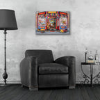 Corner Toy Shop by Bigelow Illustrations - 24x16 acrylic wall art in a room
