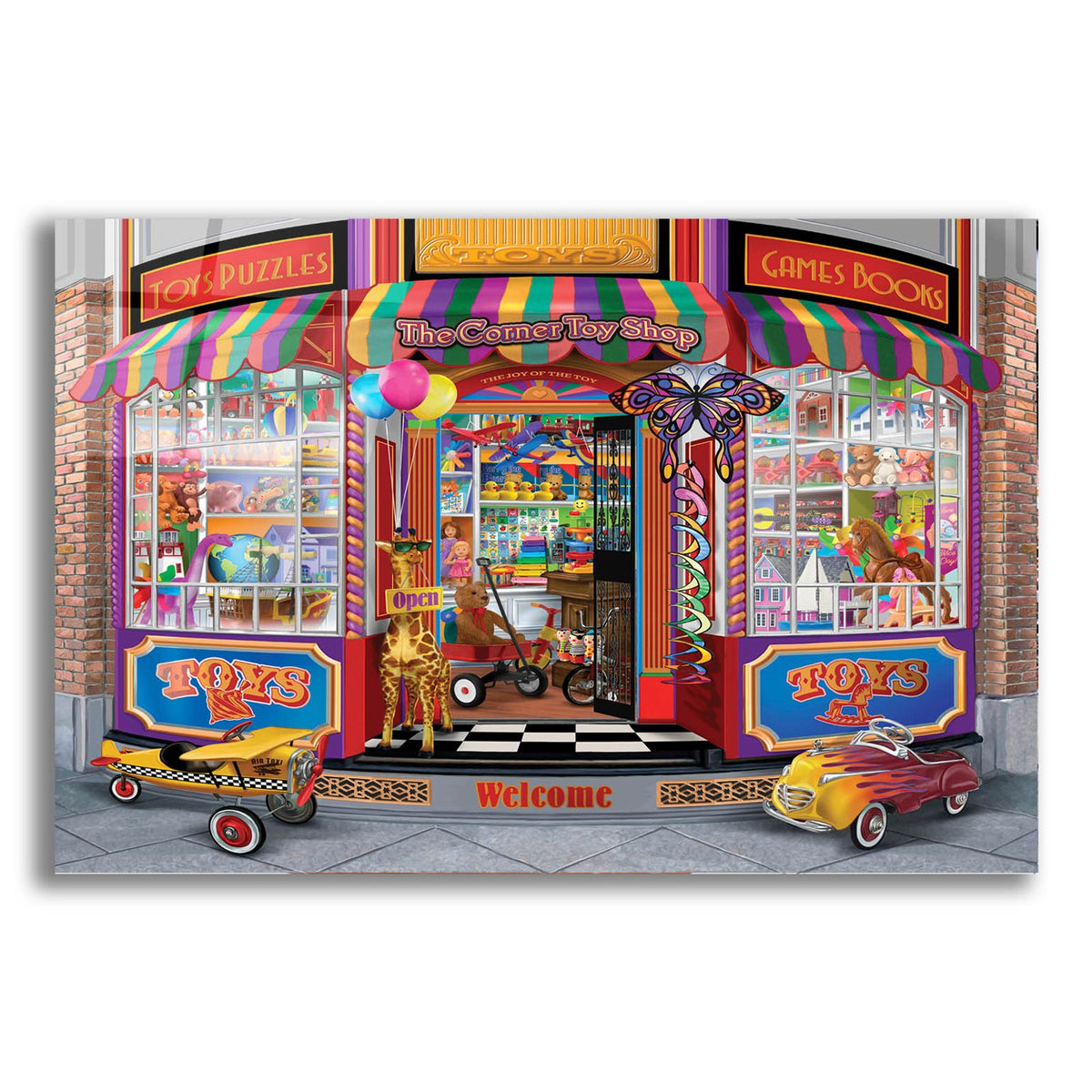 Corner Toy Shop by Bigelow Illustrations acrylic glass wall art