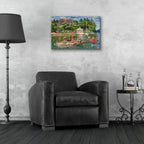 Gazebo Lake by Bigelow Illustrations - 24x16 acrylic wall art in a room