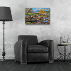 Rusty Gold And His Junkyard Dogs by Bigelow Illustrations - 24x16 acrylic wall art in a room