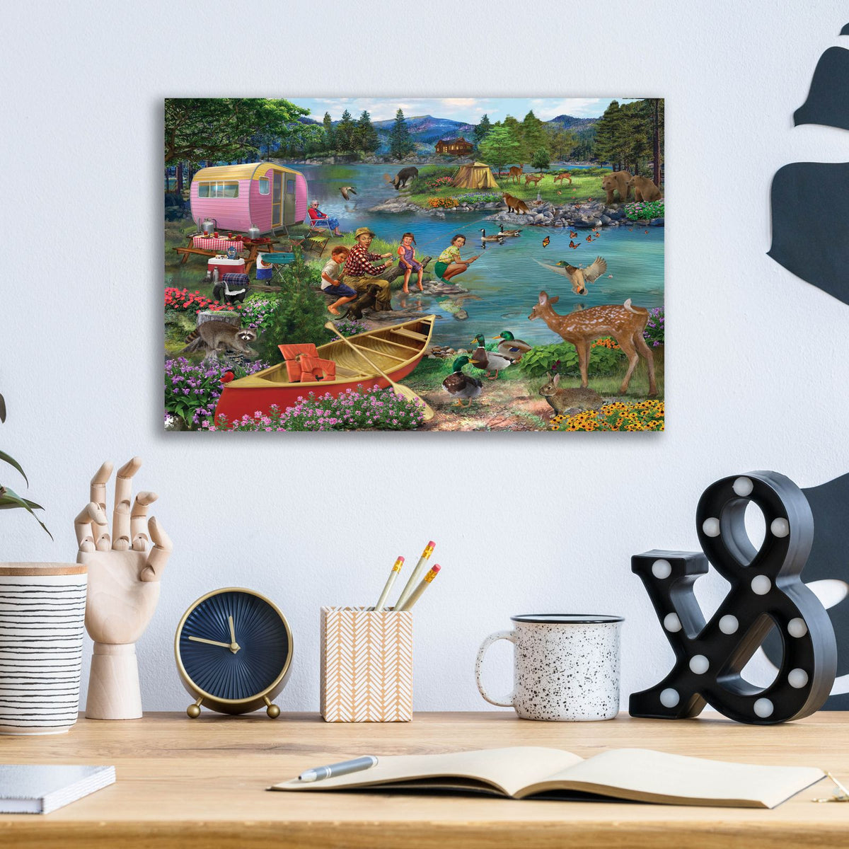 Angling For Fun by Bigelow Illustrations - 16x12 acrylic wall art in a room