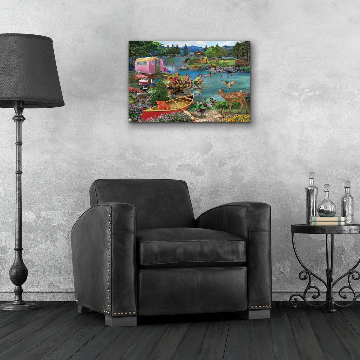 Angling For Fun by Bigelow Illustrations - 24x16 acrylic wall art in a room