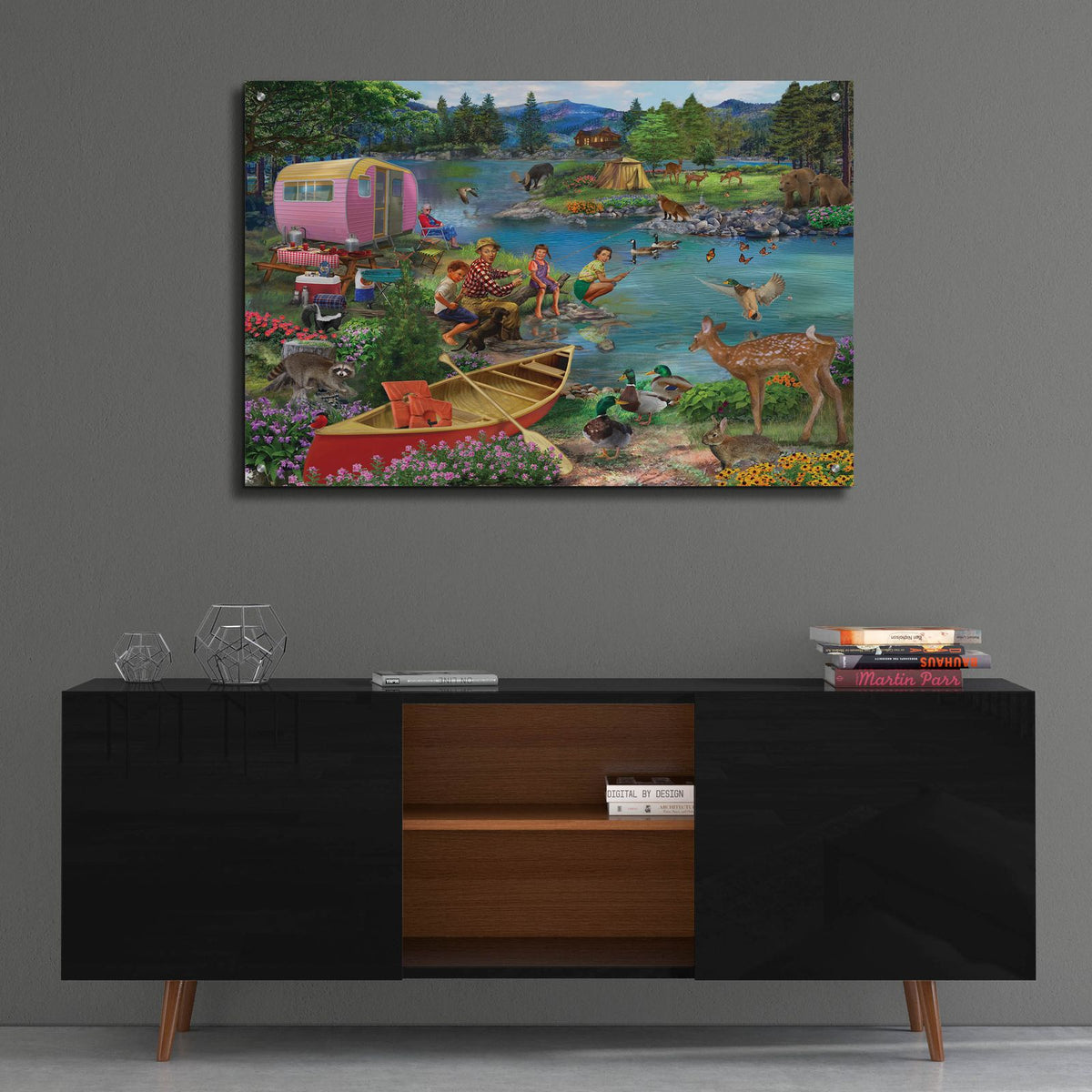 Angling For Fun by Bigelow Illustrations - 36x24 acrylic wall art in a room
