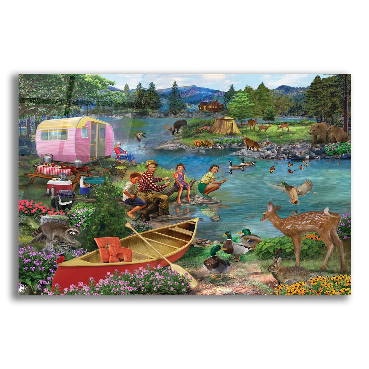 Angling For Fun by Bigelow Illustrations acrylic glass wall art
