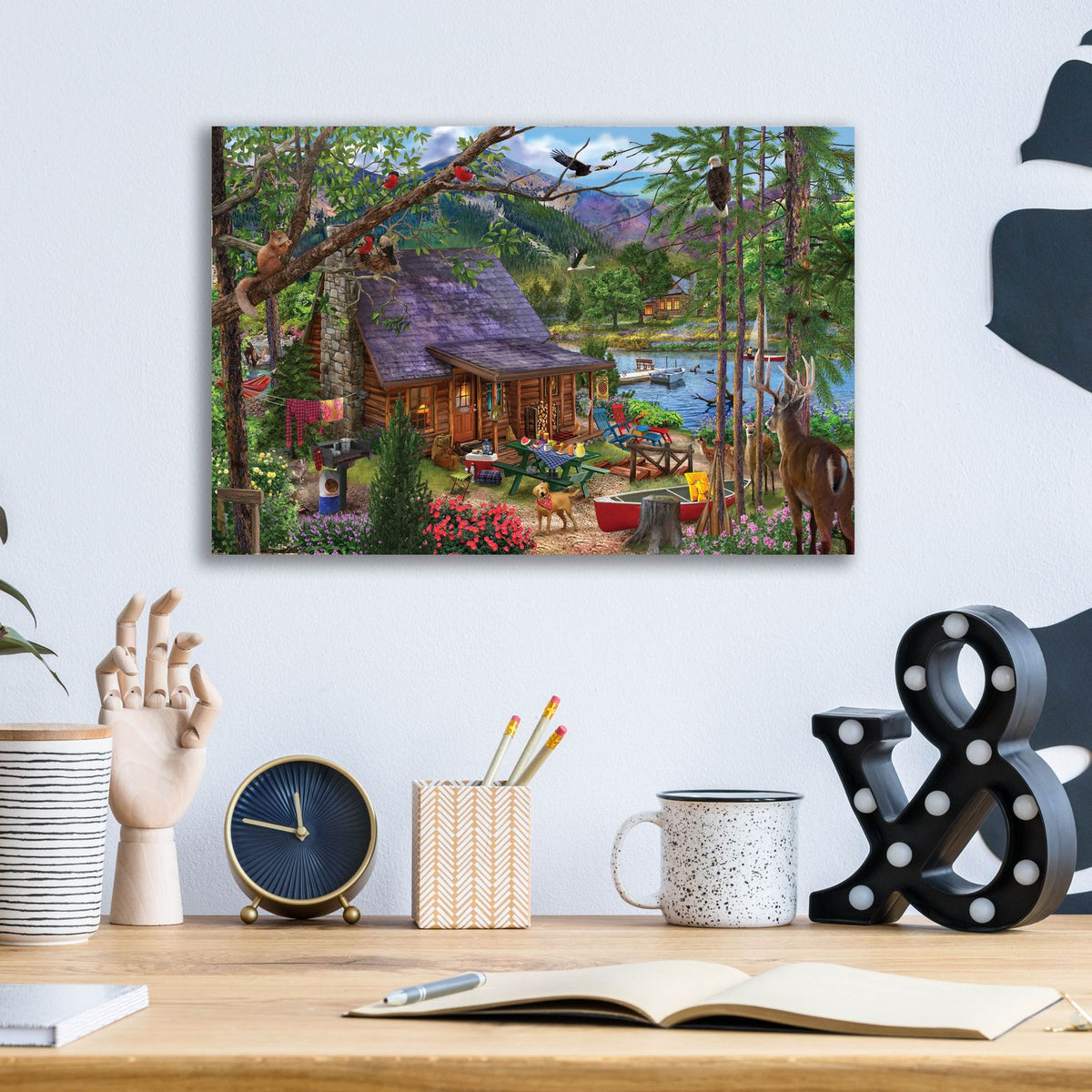 Our Summer Place by Bigelow Illustrations - 16x12 acrylic wall art in a room