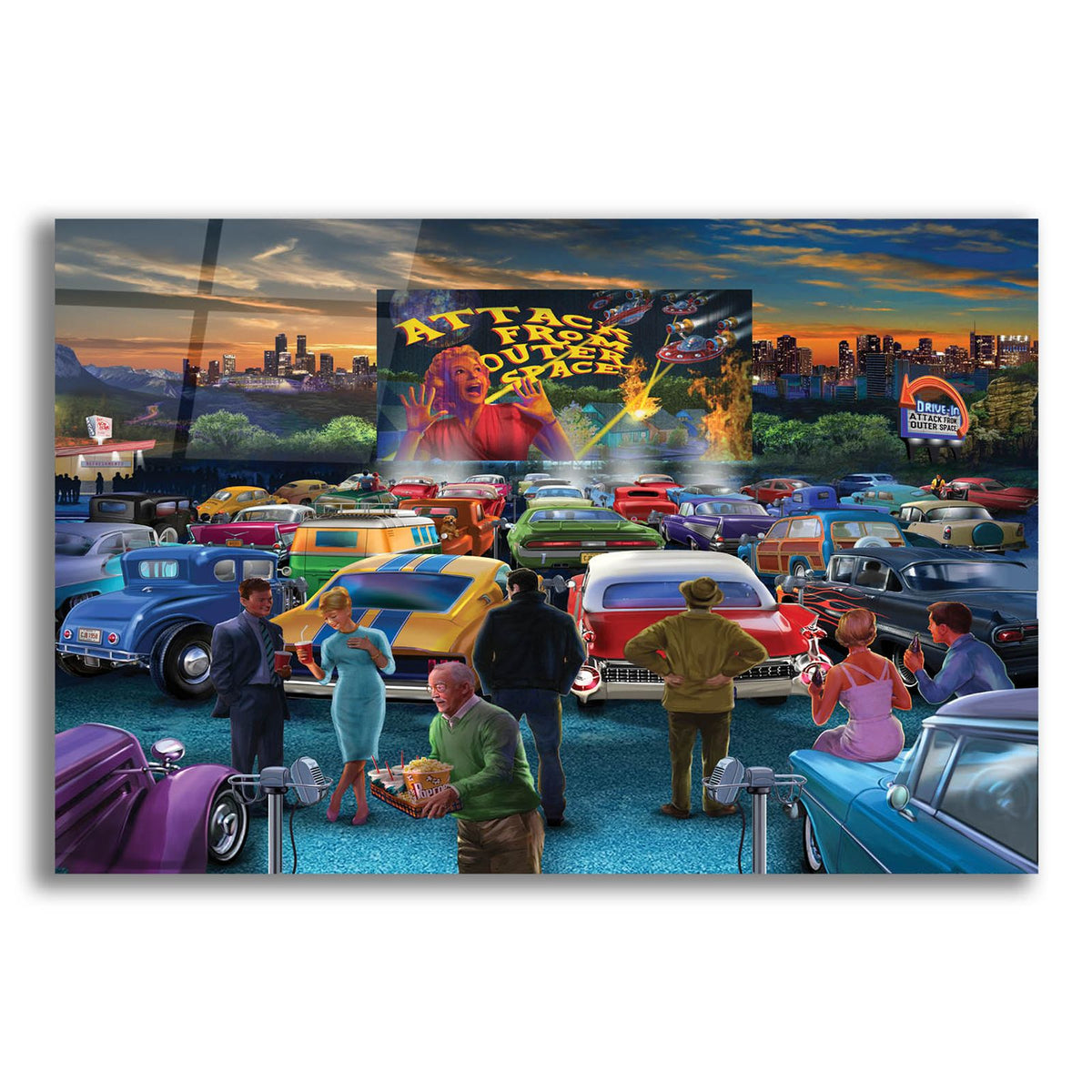 Drive In by Bigelow Illustrations acrylic glass wall art