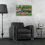 Good Times At The River by Bigelow Illustrations - 24x16 acrylic wall art in a room