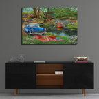 Good Times At The River by Bigelow Illustrations - 36x24 acrylic wall art in a room