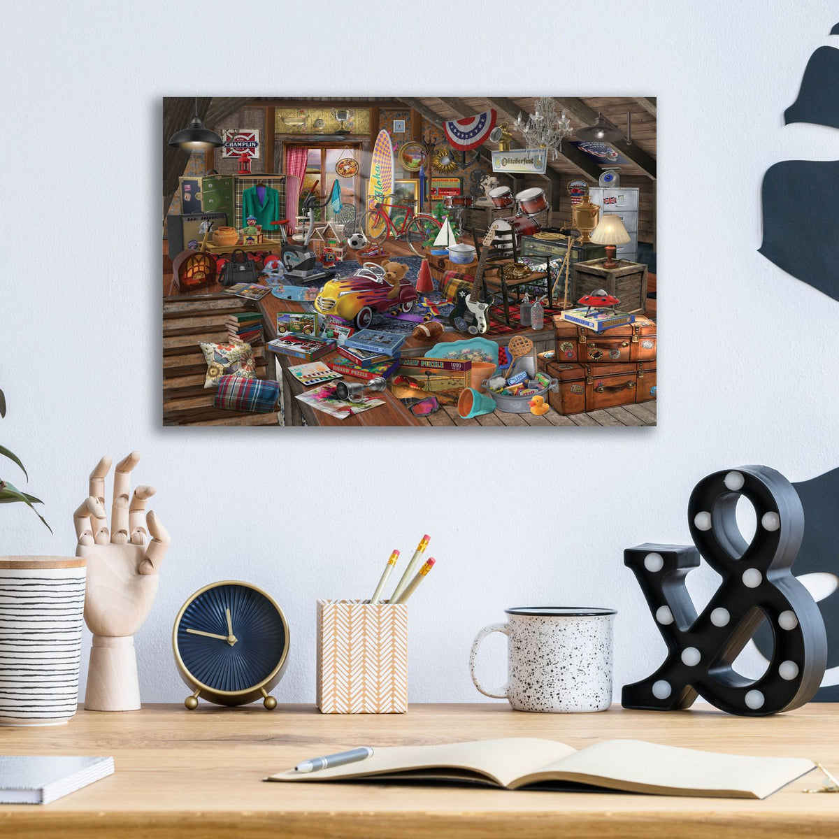Stowed Away by Bigelow Illustrations - 16x12 acrylic wall art in a room