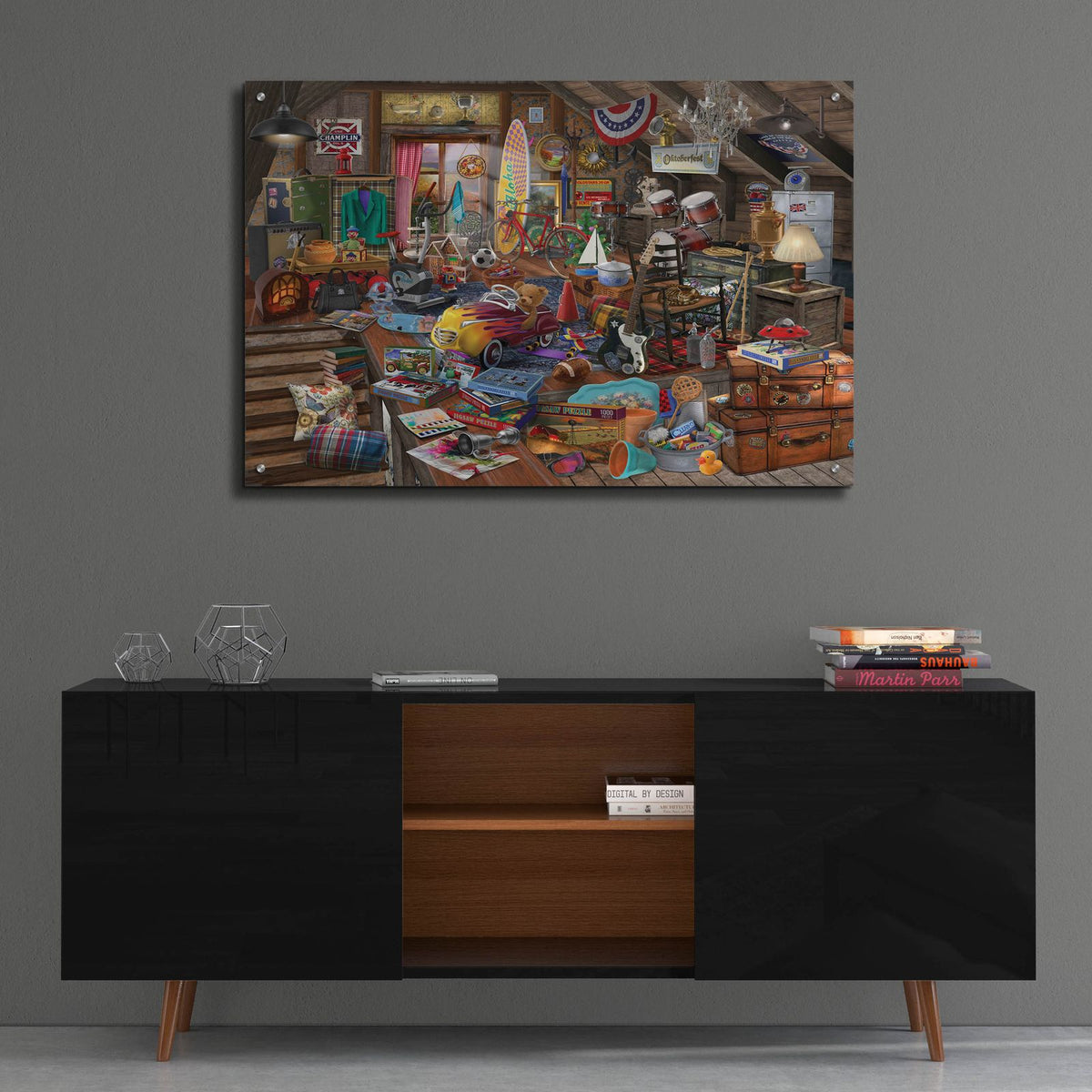 Stowed Away by Bigelow Illustrations - 36x24 acrylic wall art in a room