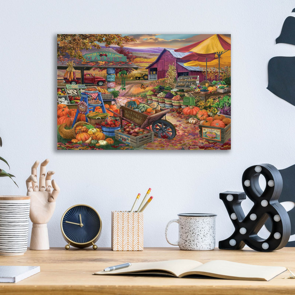 Harvest Market by Bigelow Illustrations - 16x12 acrylic wall art in a room