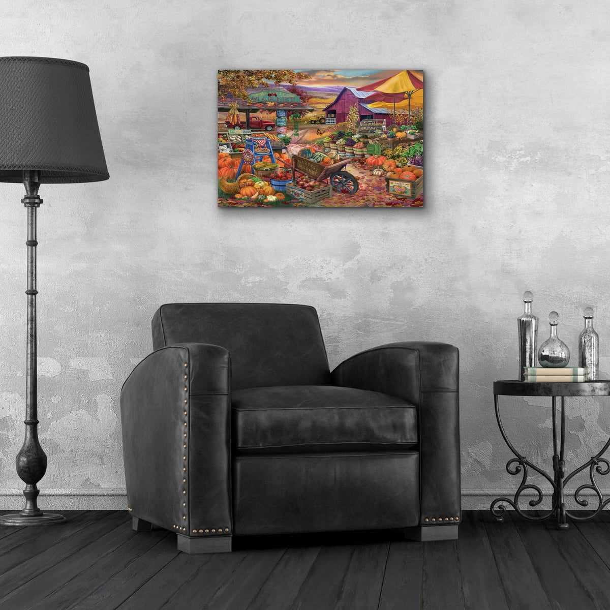 Harvest Market by Bigelow Illustrations - 24x16 acrylic wall art in a room