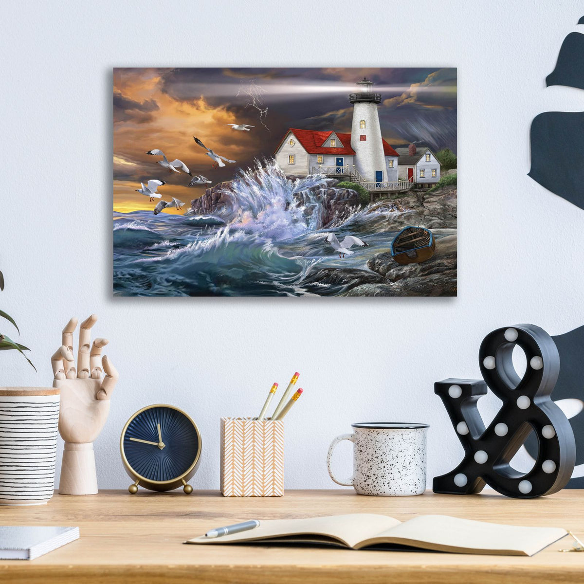 Stormy Coast by Bigelow Illustrations - 16x12 acrylic wall art in a room