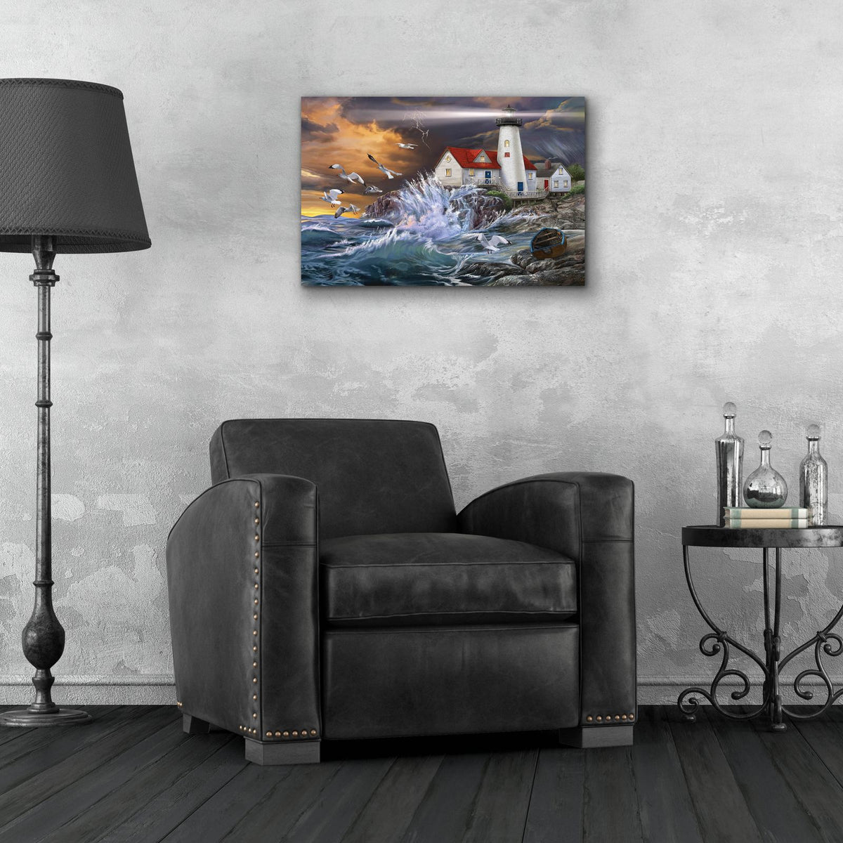 Stormy Coast by Bigelow Illustrations - 24x16 acrylic wall art in a room