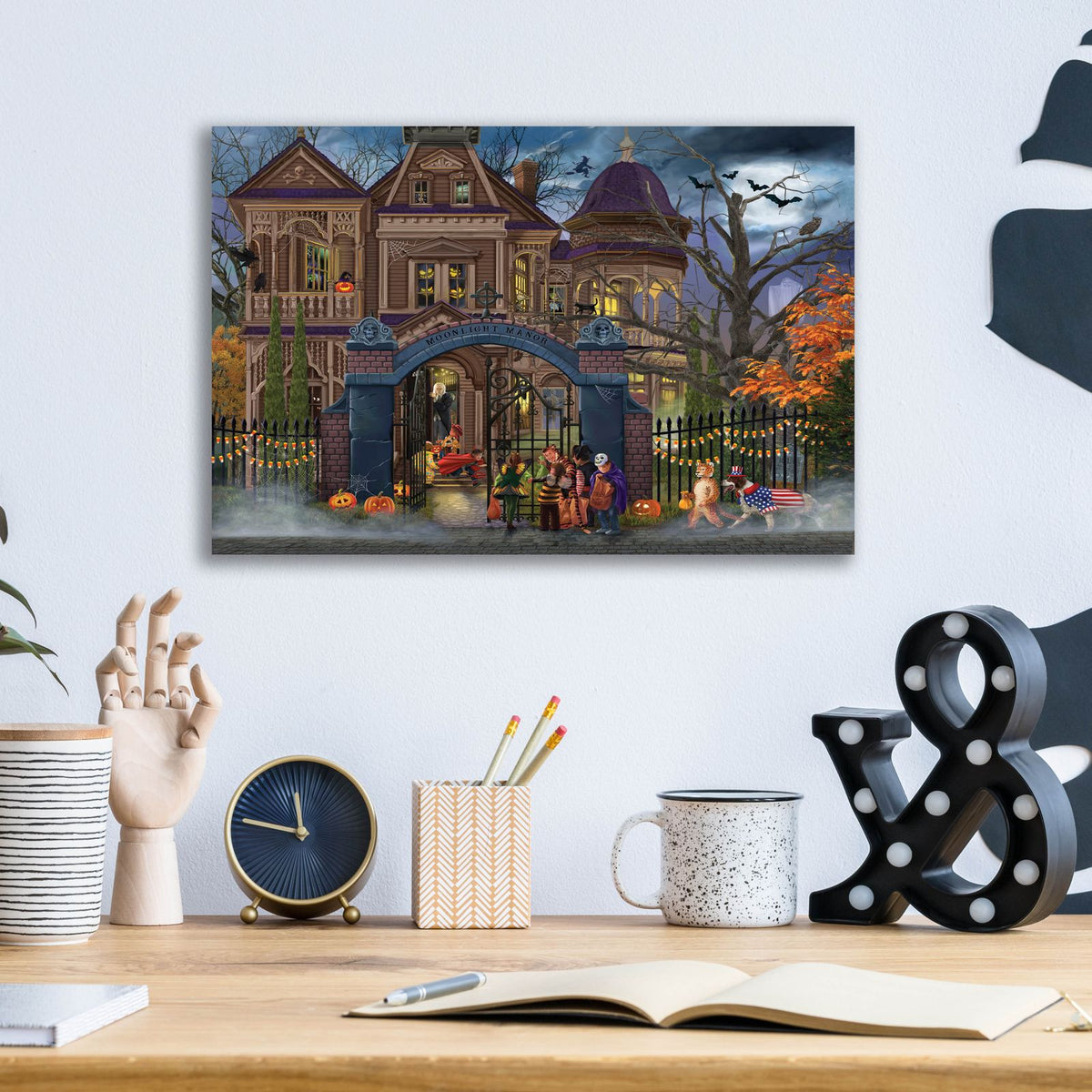 Moonlight Manor by Bigelow Illustrations - 16x12 acrylic wall art in a room