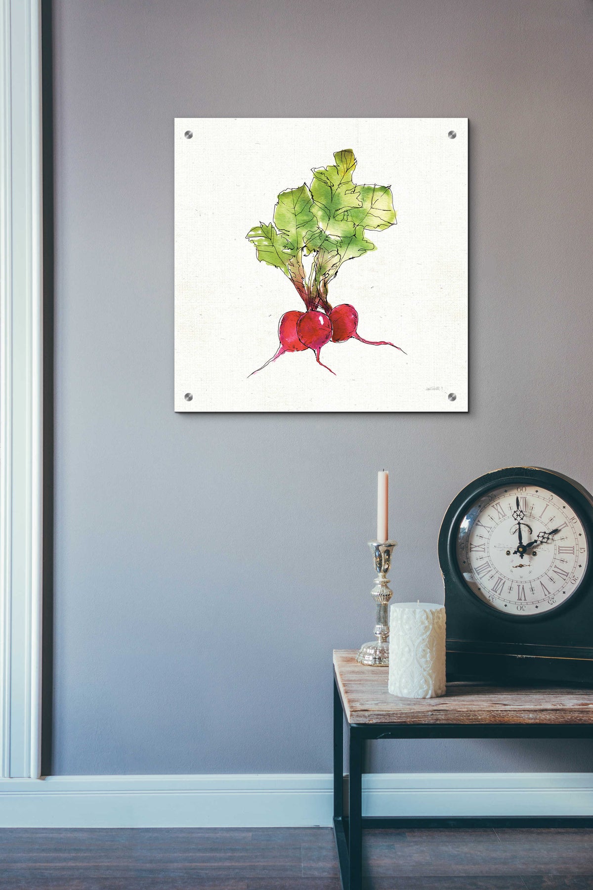 Veggie Market II Radish by Anne Tavoletti - 24x24 acrylic wall art in a room