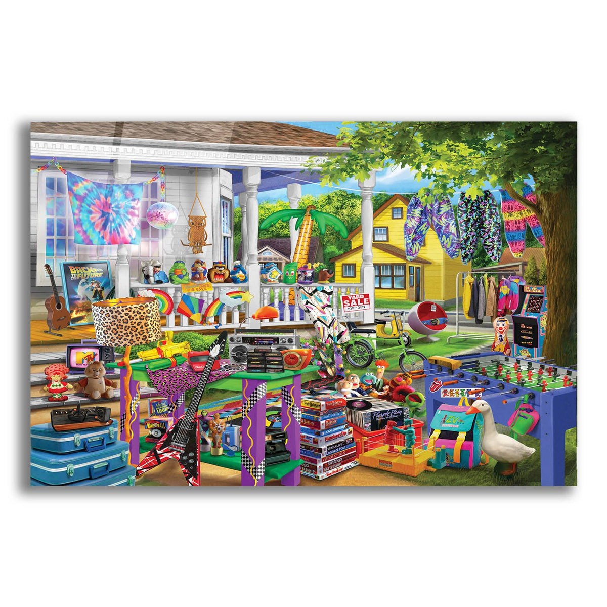 Wild And Crazy Yard Sale by Bigelow Illustrations acrylic glass wall art