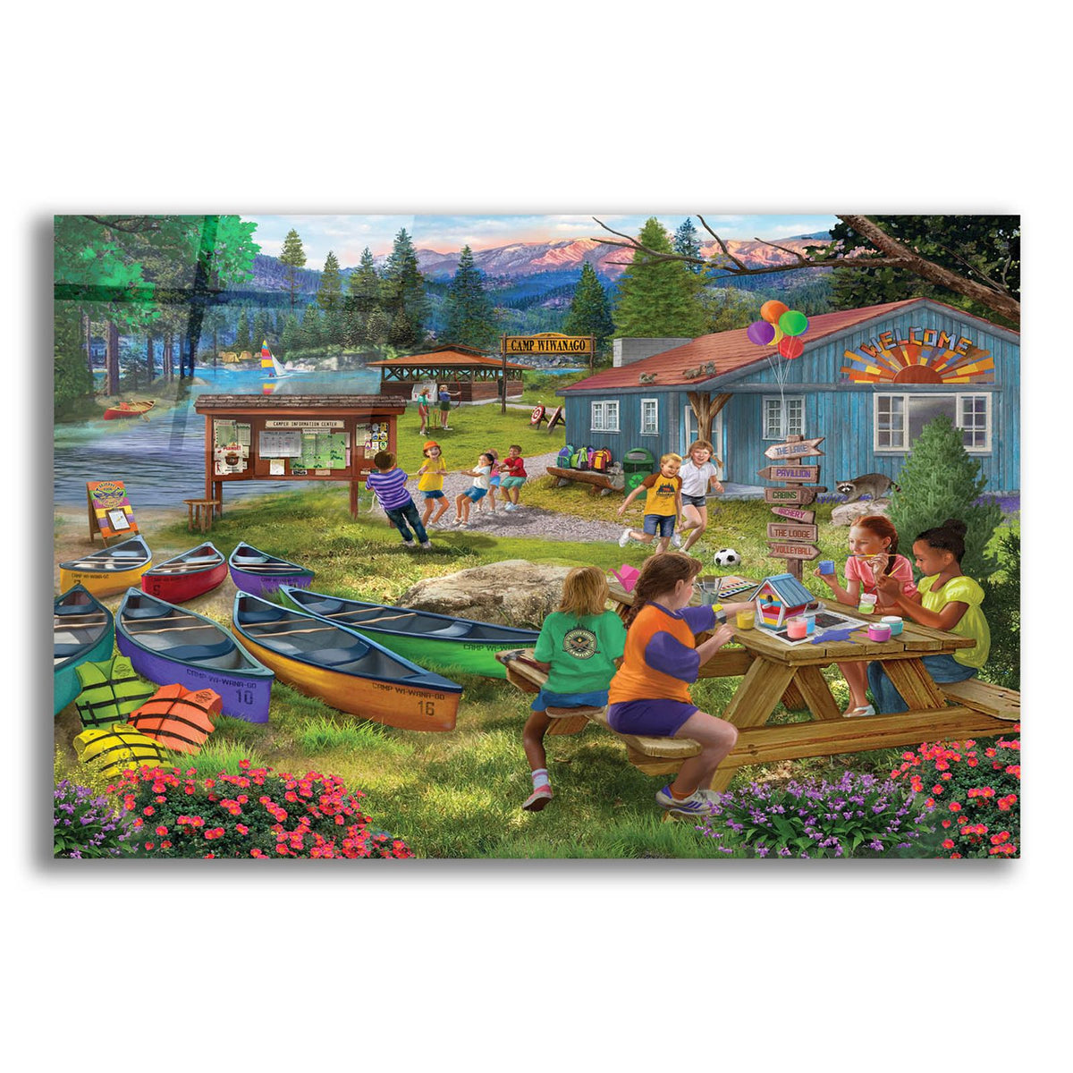 Camp Wiwanago by Bigelow Illustrations acrylic glass wall art
