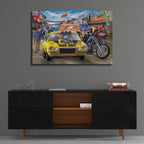 Main Street Muscle by Bigelow Illustrations - 36x24 acrylic wall art in a room