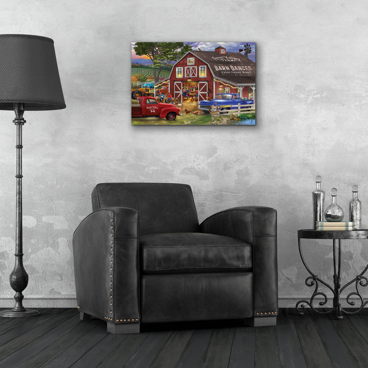 The Barn Dance by Bigelow Illustrations - 24x16 acrylic wall art in a room