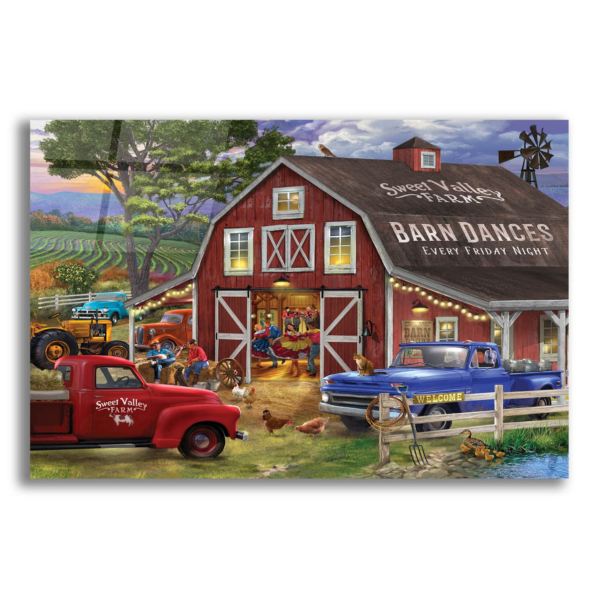 The Barn Dance by Bigelow Illustrations acrylic glass wall art