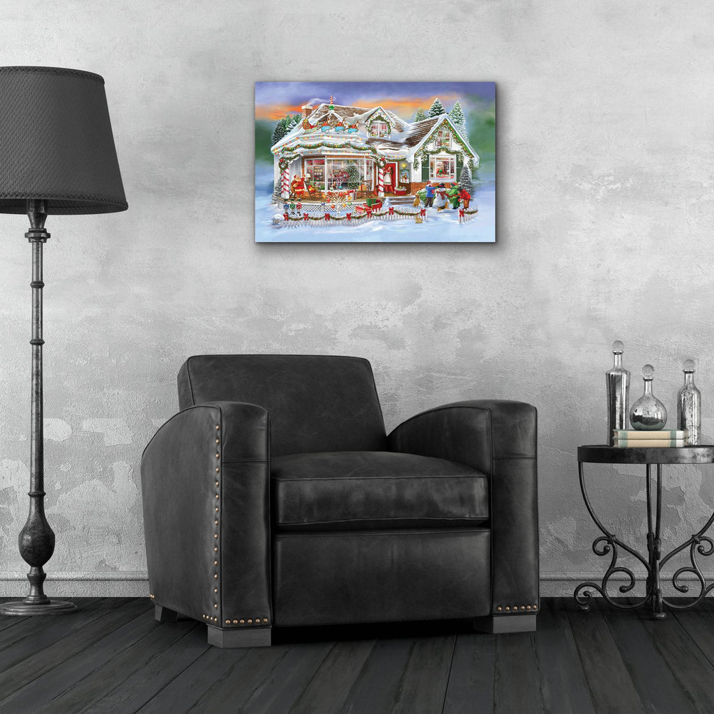 Christmas Call To Dinner by Bigelow Illustrations - 24x16 acrylic wall art in a room
