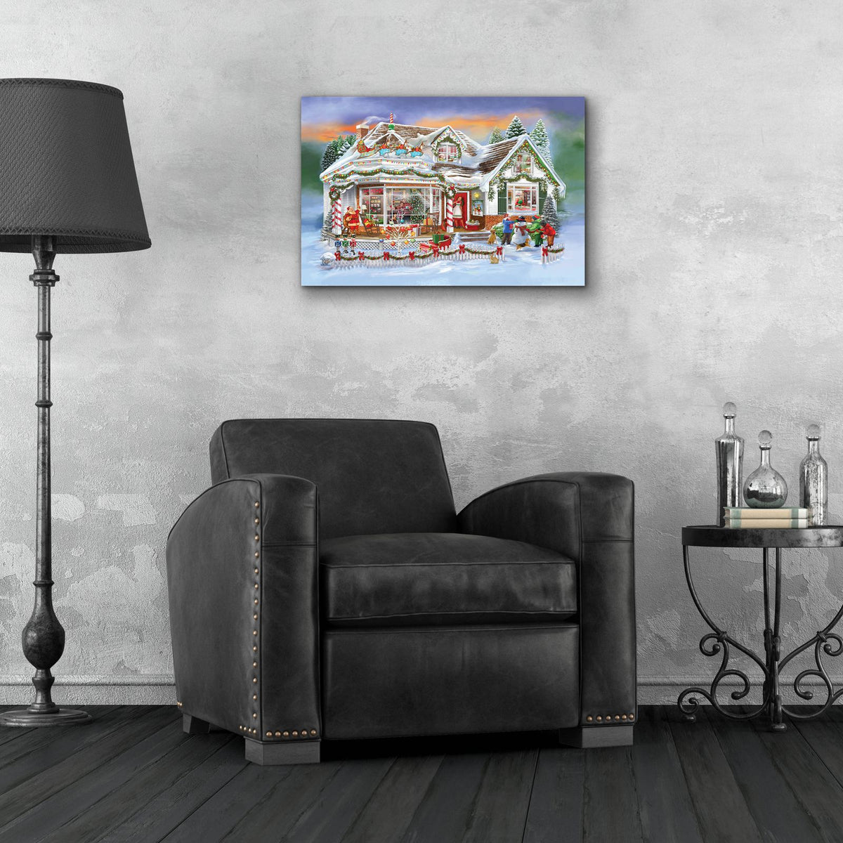 Christmas Call To Dinner by Bigelow Illustrations - 24x16 acrylic wall art in a room