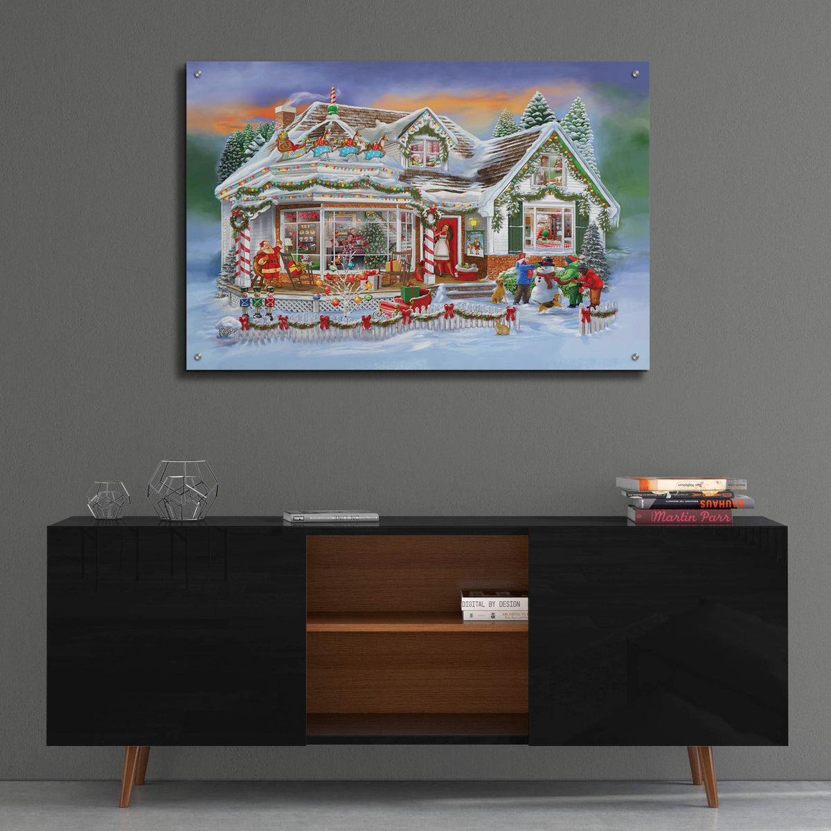Christmas Call To Dinner by Bigelow Illustrations - 36x24 acrylic wall art in a room