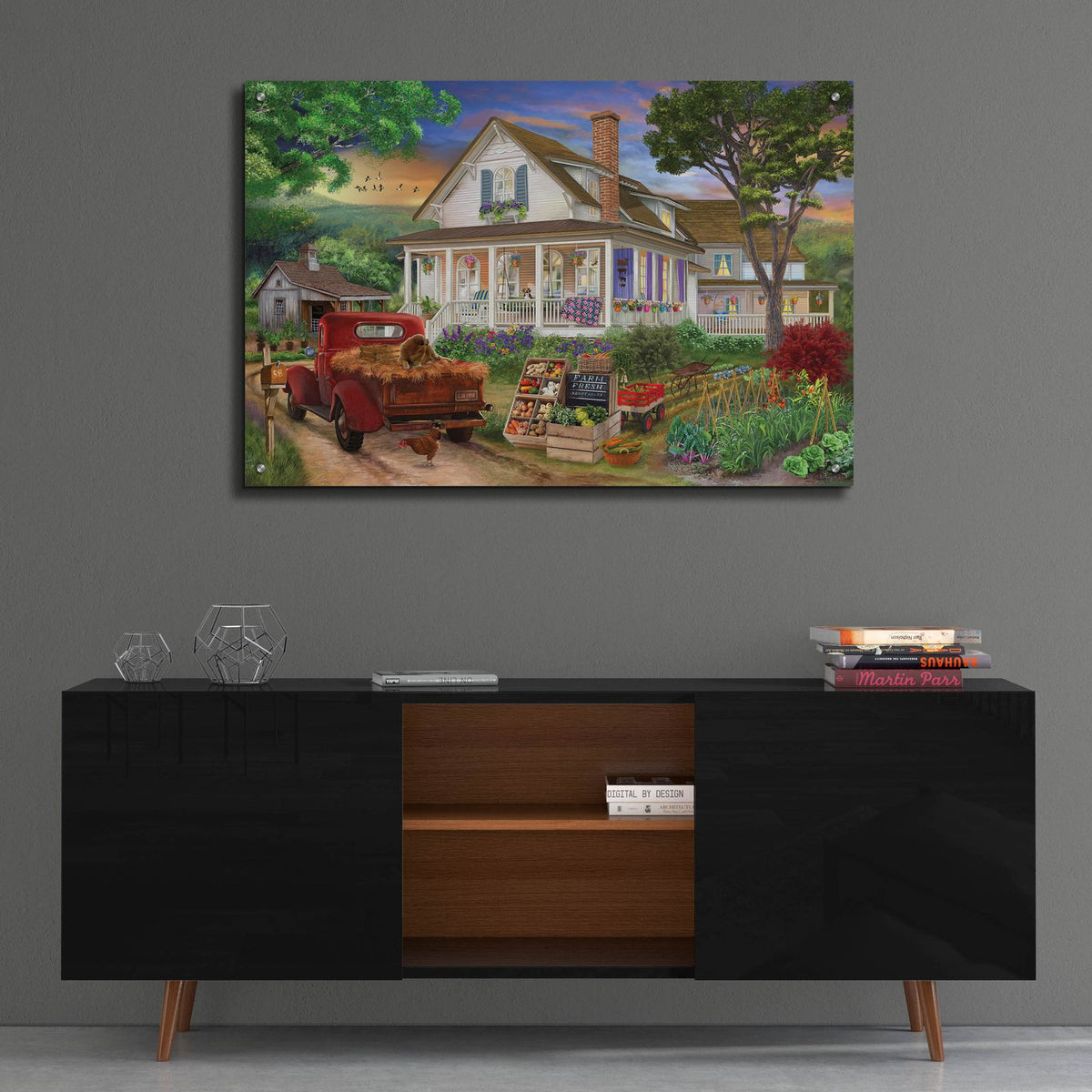 Our Country Home by Bigelow Illustrations - 36x24 acrylic wall art in a room