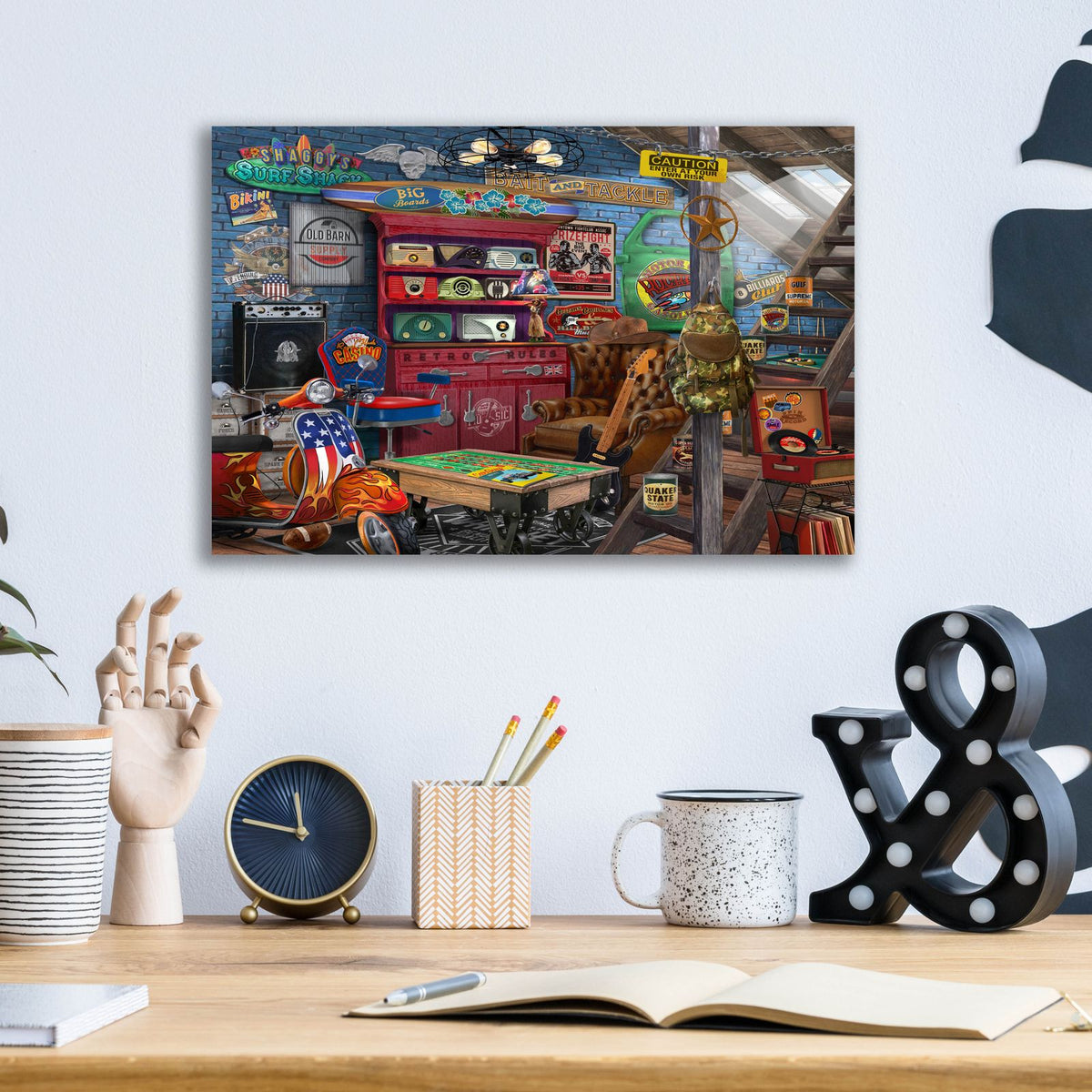 Cool Stuff by Bigelow Illustrations - 16x12 acrylic wall art in a room