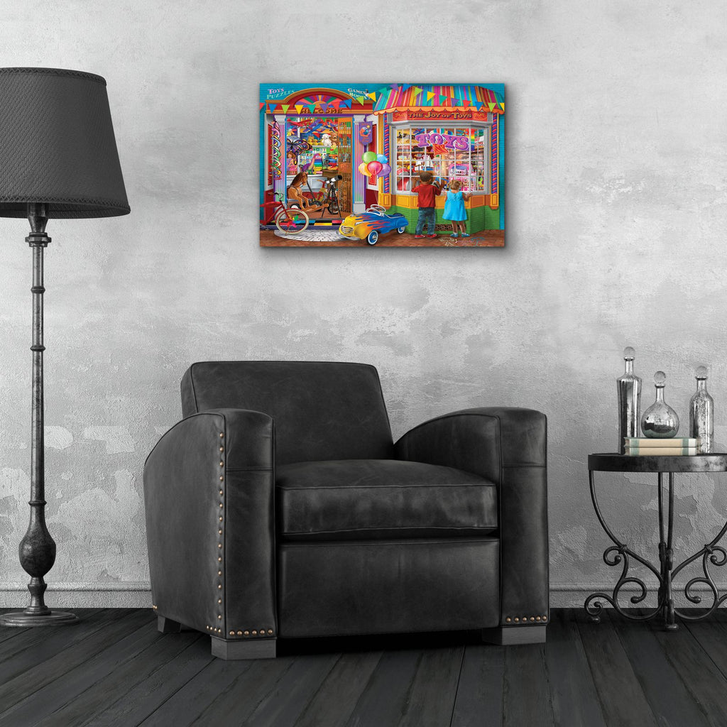 Toy Store Wishing by Bigelow Illustrations - 24x16 acrylic wall art in a room