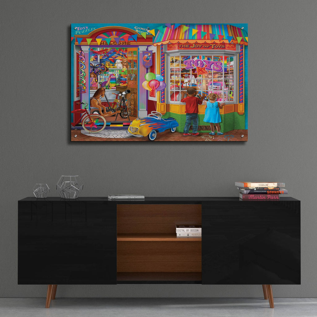 Toy Store Wishing by Bigelow Illustrations - 36x24 acrylic wall art in a room