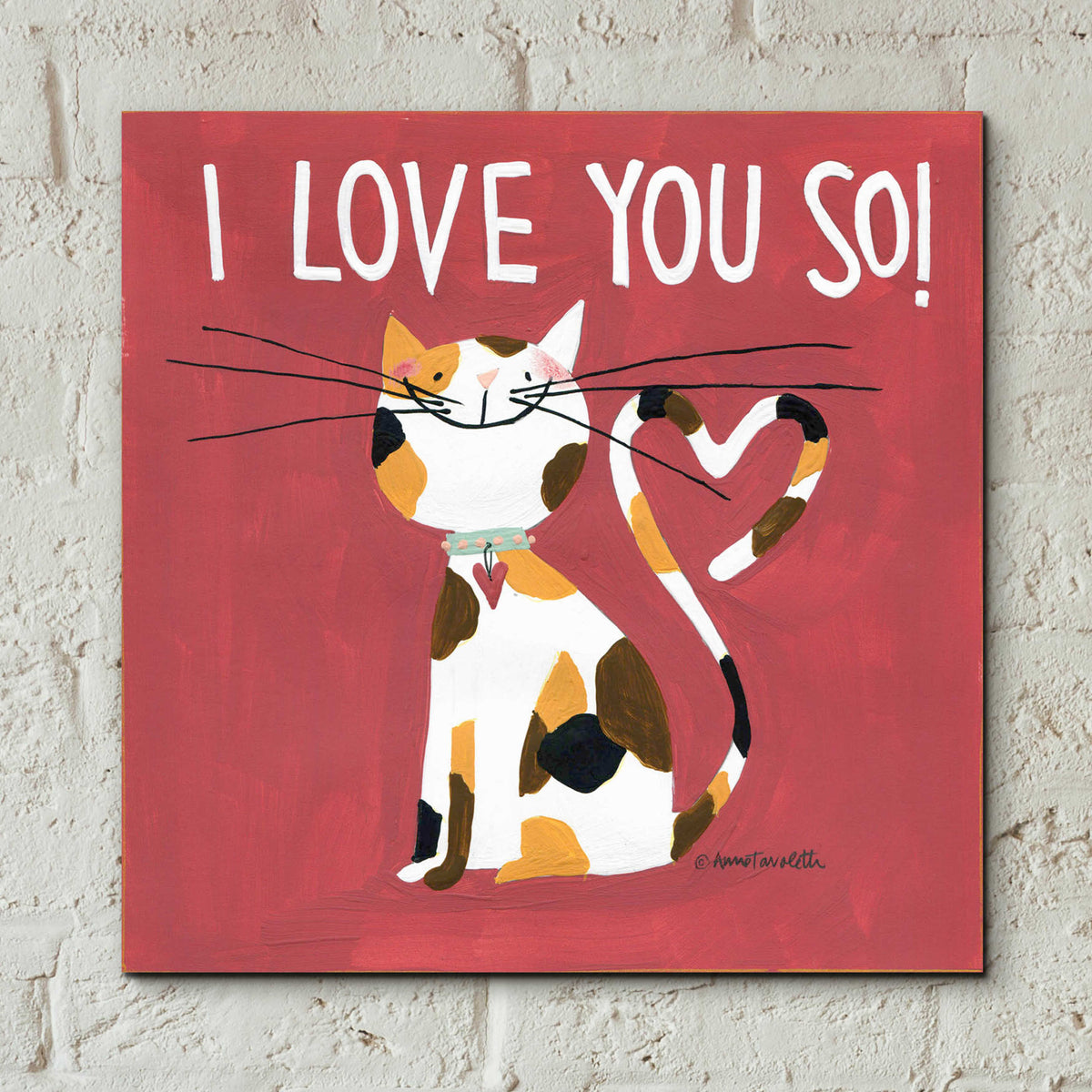 Happy Cats I Love You So by Anne Tavoletti - 12x12 acrylic wall art in a room