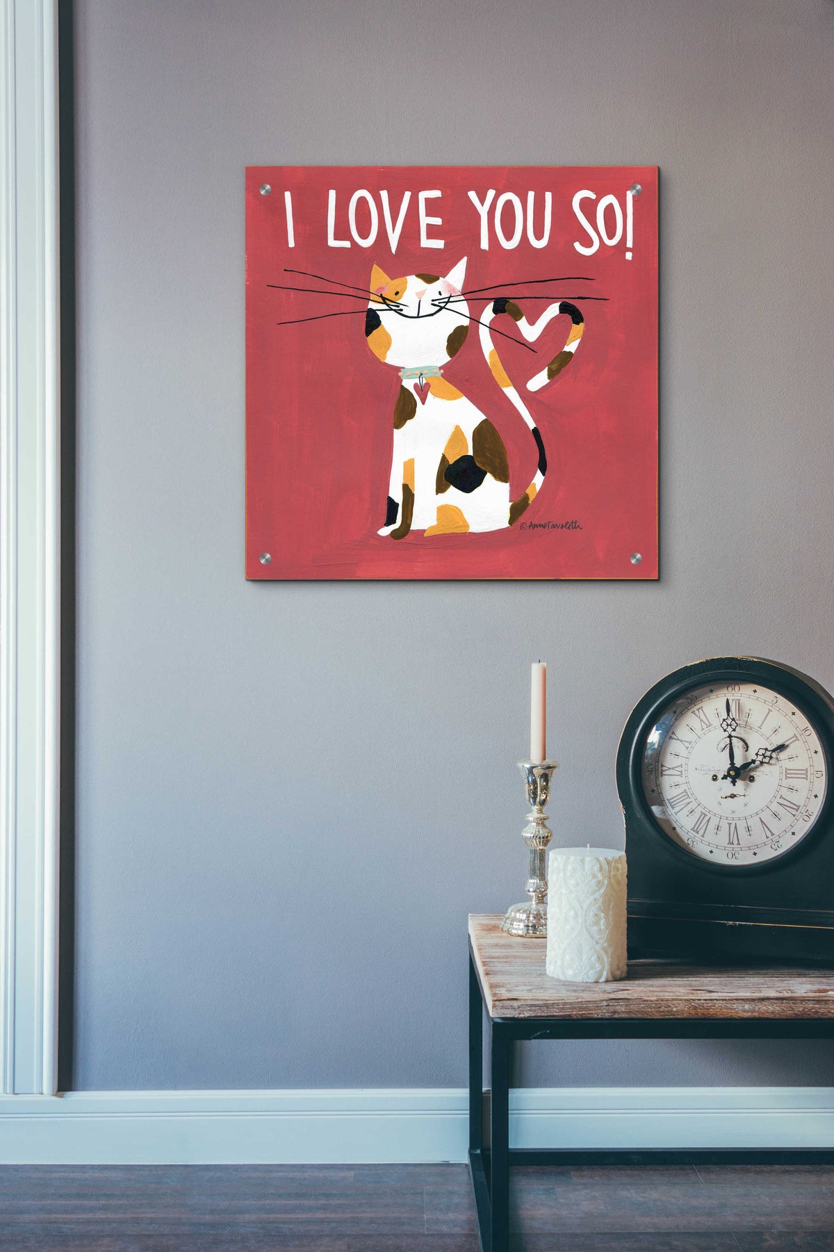 Happy Cats I Love You So by Anne Tavoletti - 24x24 acrylic wall art in a room