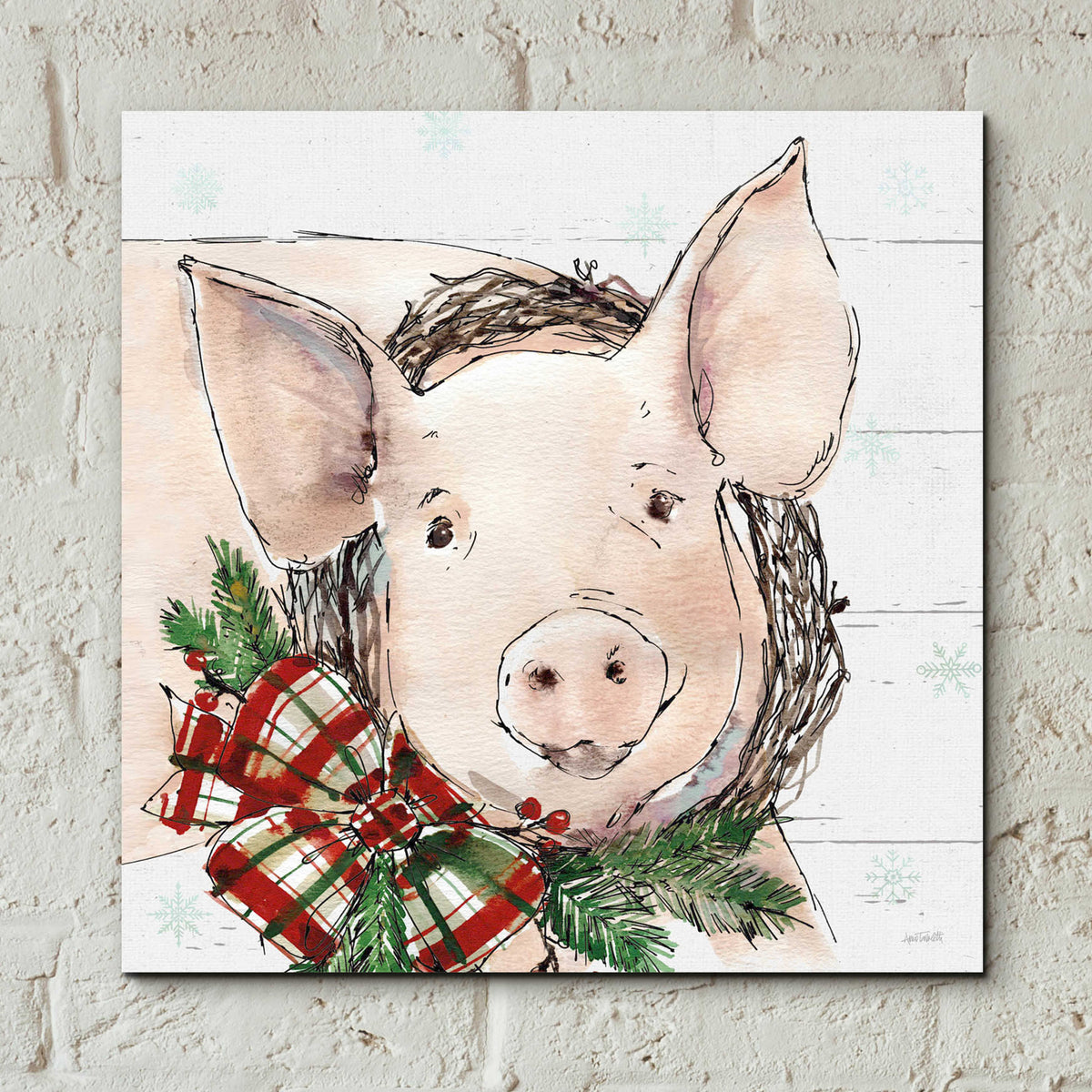 Holiday on the Farm VII by Anne Tavoletti - 12x12 acrylic wall art in a room