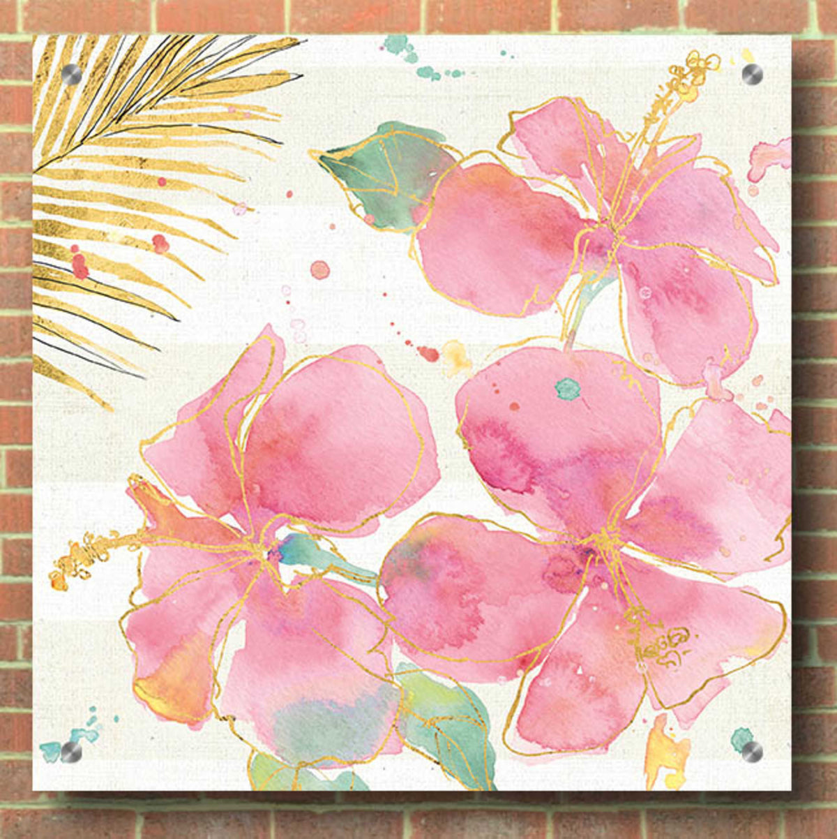 Flamingo Fever VII by Anne Tavoletti - 36x36 acrylic wall art in a room