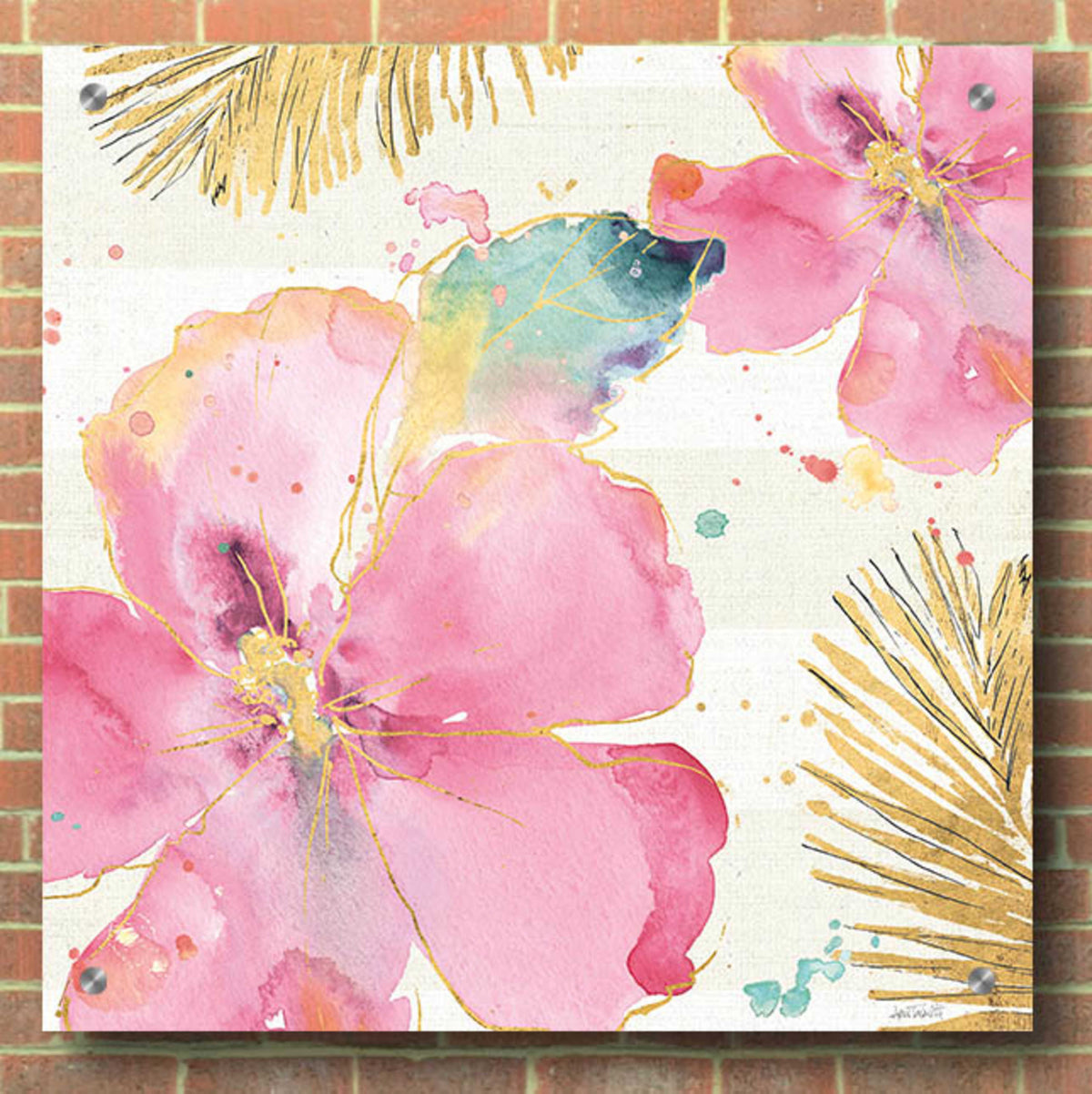 Flamingo Fever VIII by Anne Tavoletti - 36x36 acrylic wall art in a room