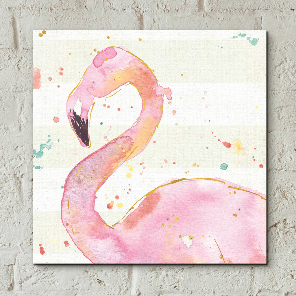 Flamingo Fever III by Anne Tavoletti - 12x12 acrylic wall art in a room