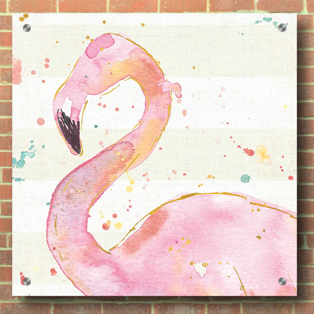 Flamingo Fever III by Anne Tavoletti - 36x36 acrylic wall art in a room