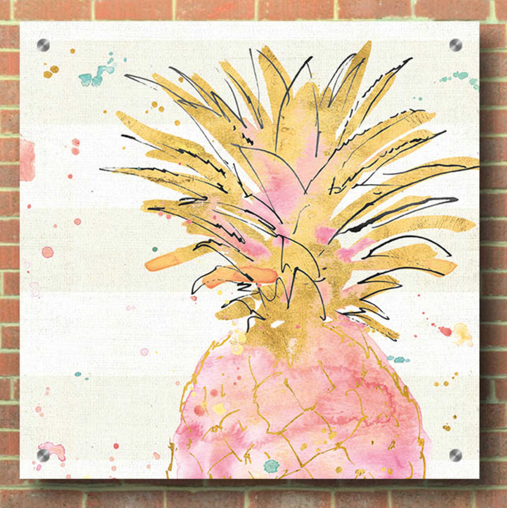 Flamingo Fever V by Anne Tavoletti - 36x36 acrylic wall art in a room