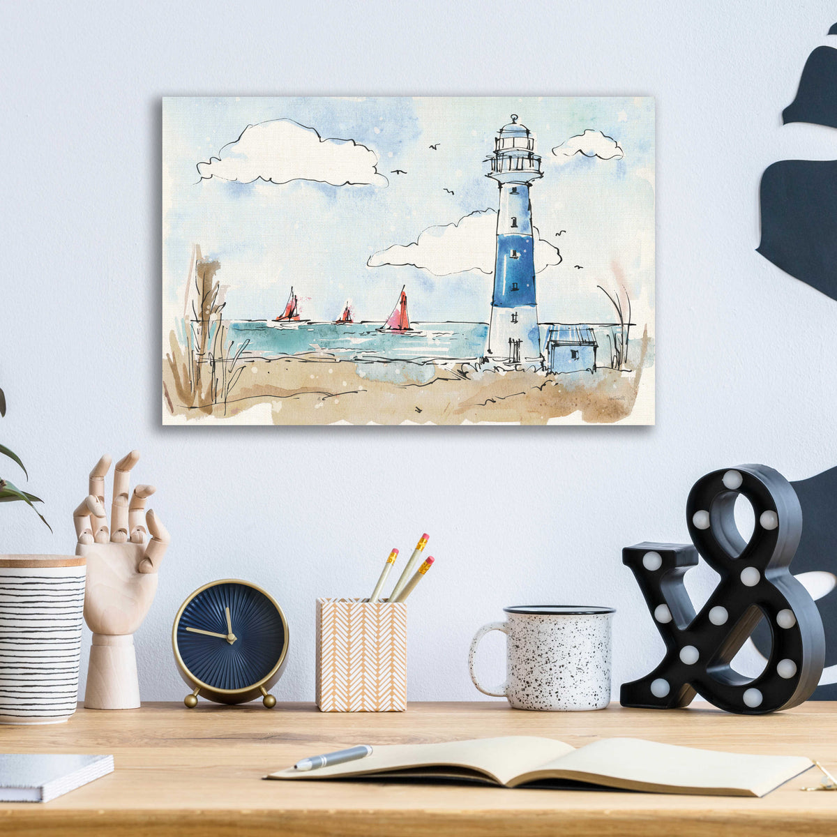 Coastal Life II by Anne Tavoletti - 16x12 acrylic wall art in a room