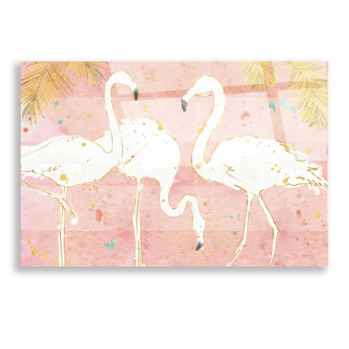 Flamingo Fever IV by Anne Tavoletti acrylic glass wall art