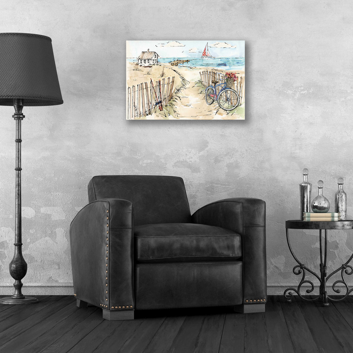 Coastal Catch V by Anne Tavoletti - 24x16 acrylic wall art in a room
