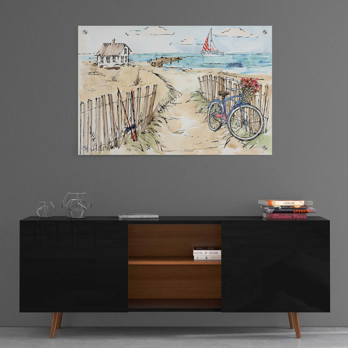 Coastal Catch V by Anne Tavoletti - 36x24 acrylic wall art in a room