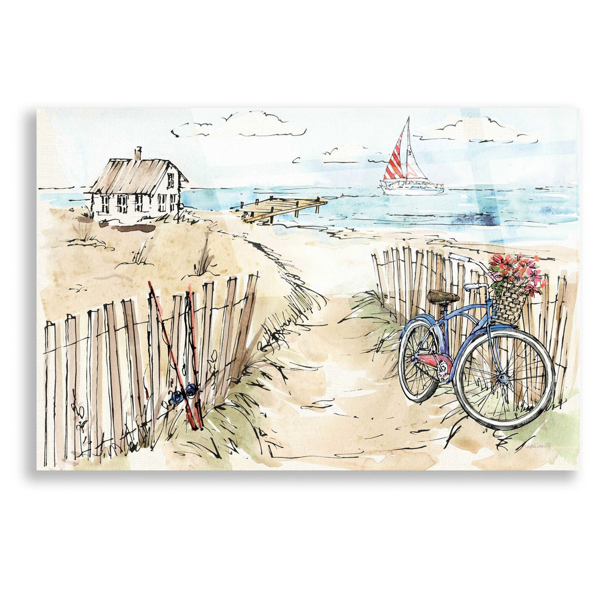 Coastal Catch V by Anne Tavoletti acrylic glass wall art