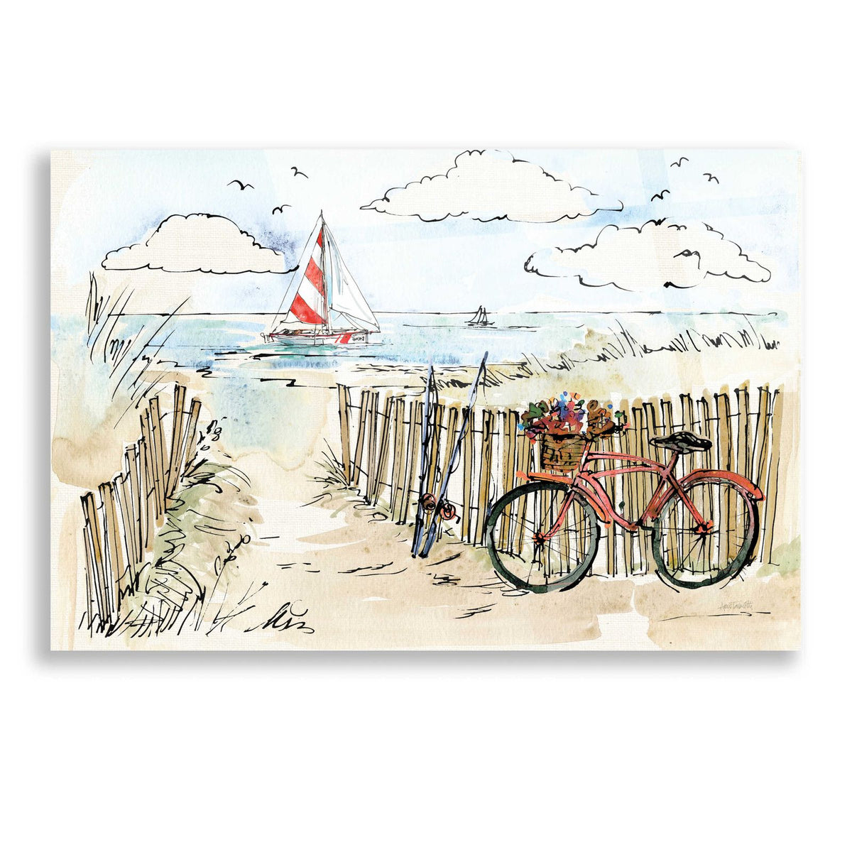 Coastal Catch VI by Anne Tavoletti acrylic glass wall art