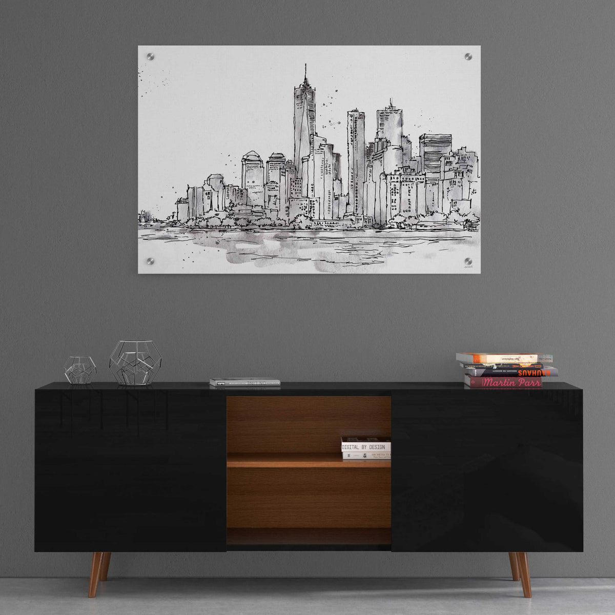 Skyline Sketches I by Anne Tavoletti - 36x24 acrylic wall art in a room