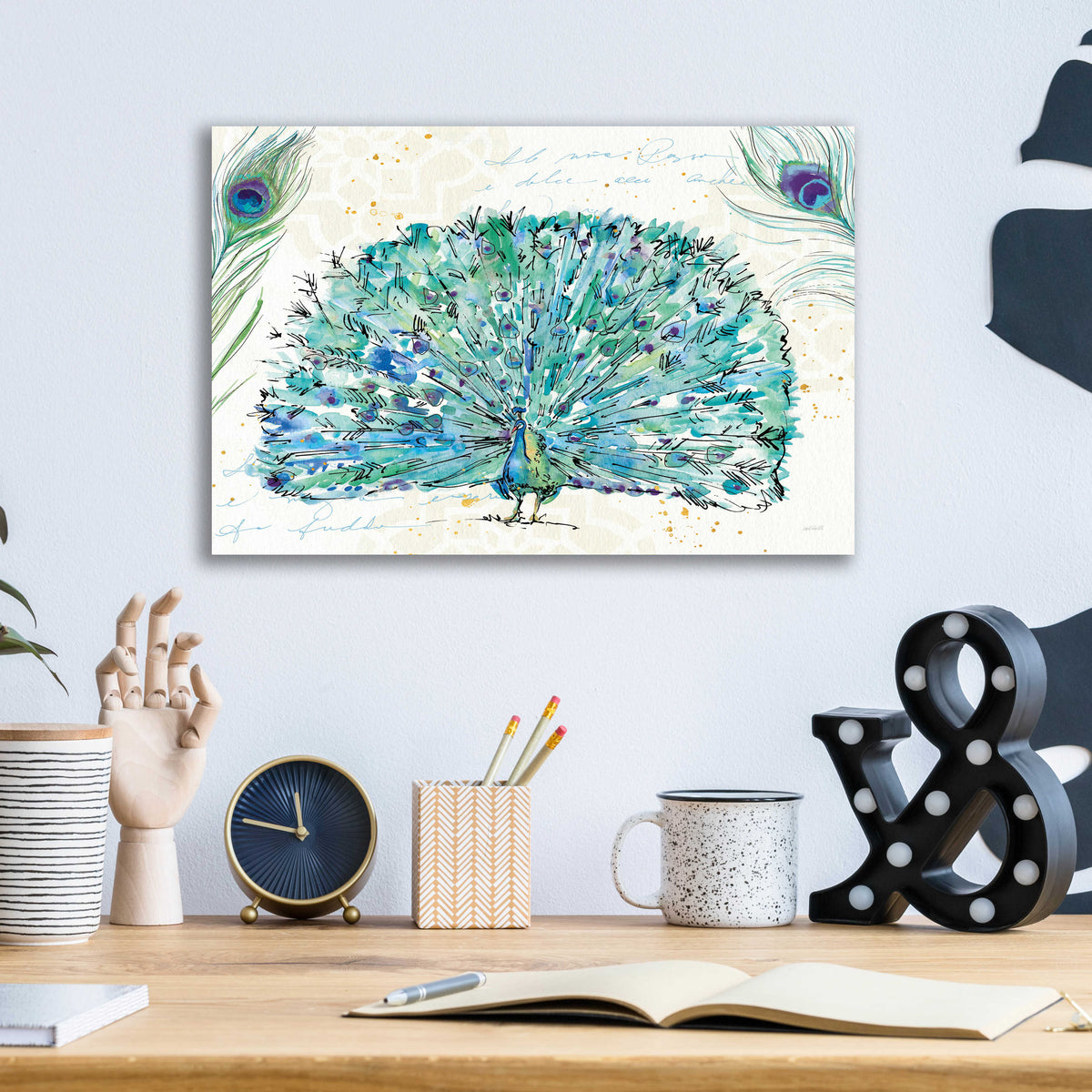 Peacock Garden IX by Anne Tavoletti - 16x12 acrylic wall art in a room